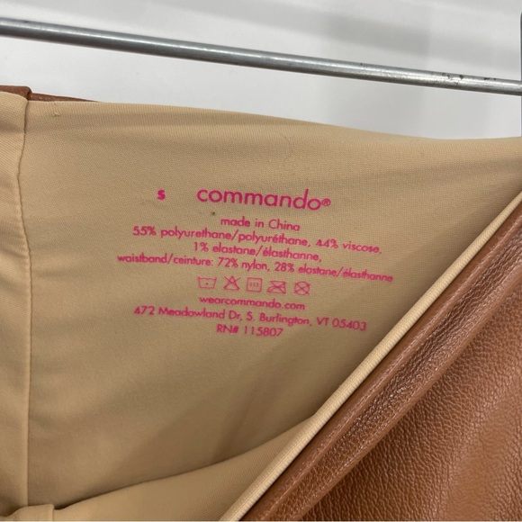 Commando Perfect Control Faux Leather Leggings Cocoa Brown Sz S - Picture 3 of 8